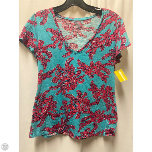 Top Short Sleeve Designer By Lilly Pulitzer In Blue, Size: M
