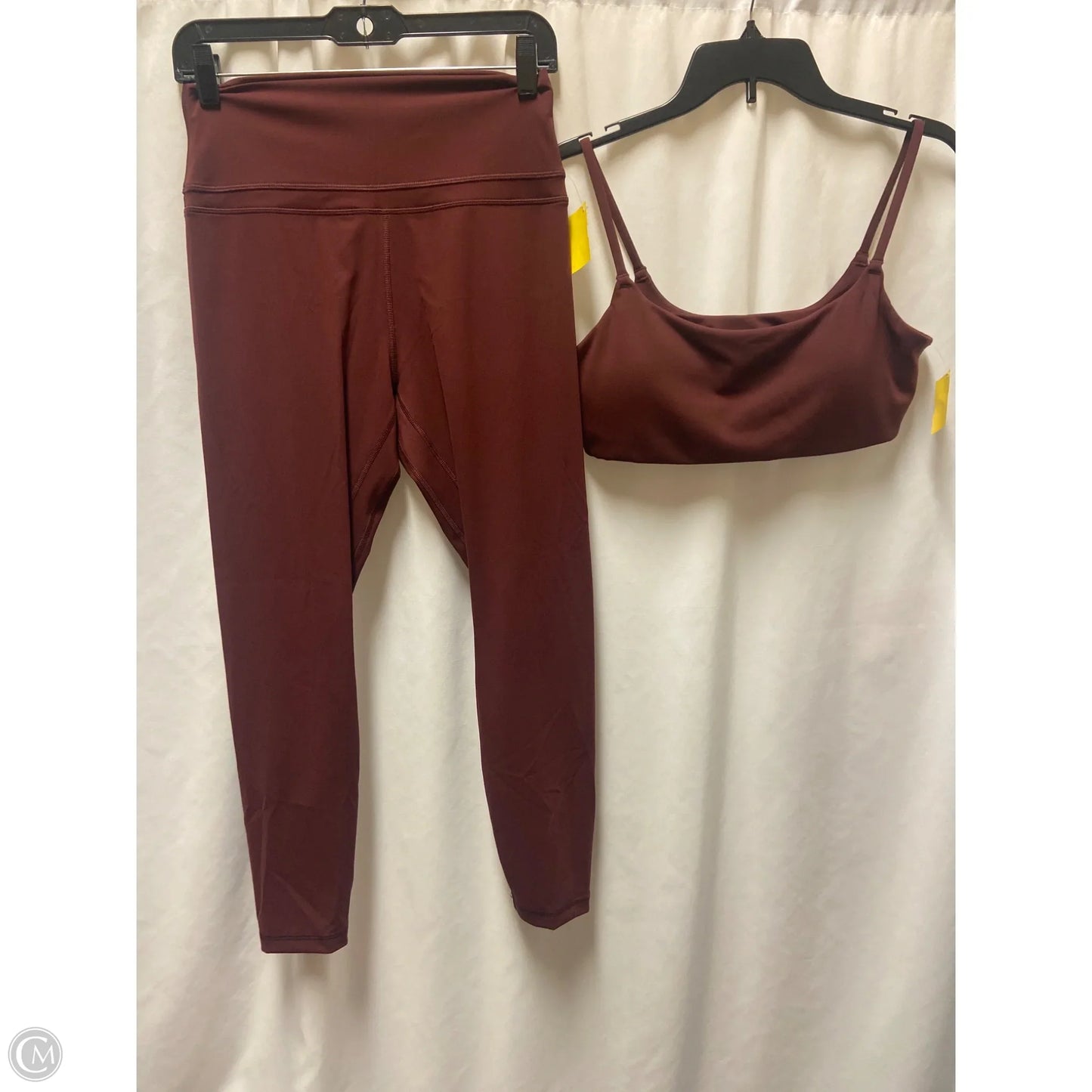 Athletic Pants 2pc By Crz Yoga In Maroon, Size: L