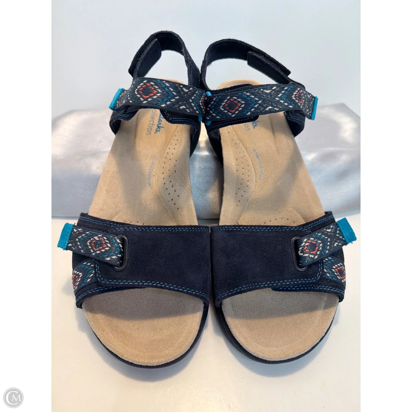 Sandals Flats By Clarks In Navy, Size: 9