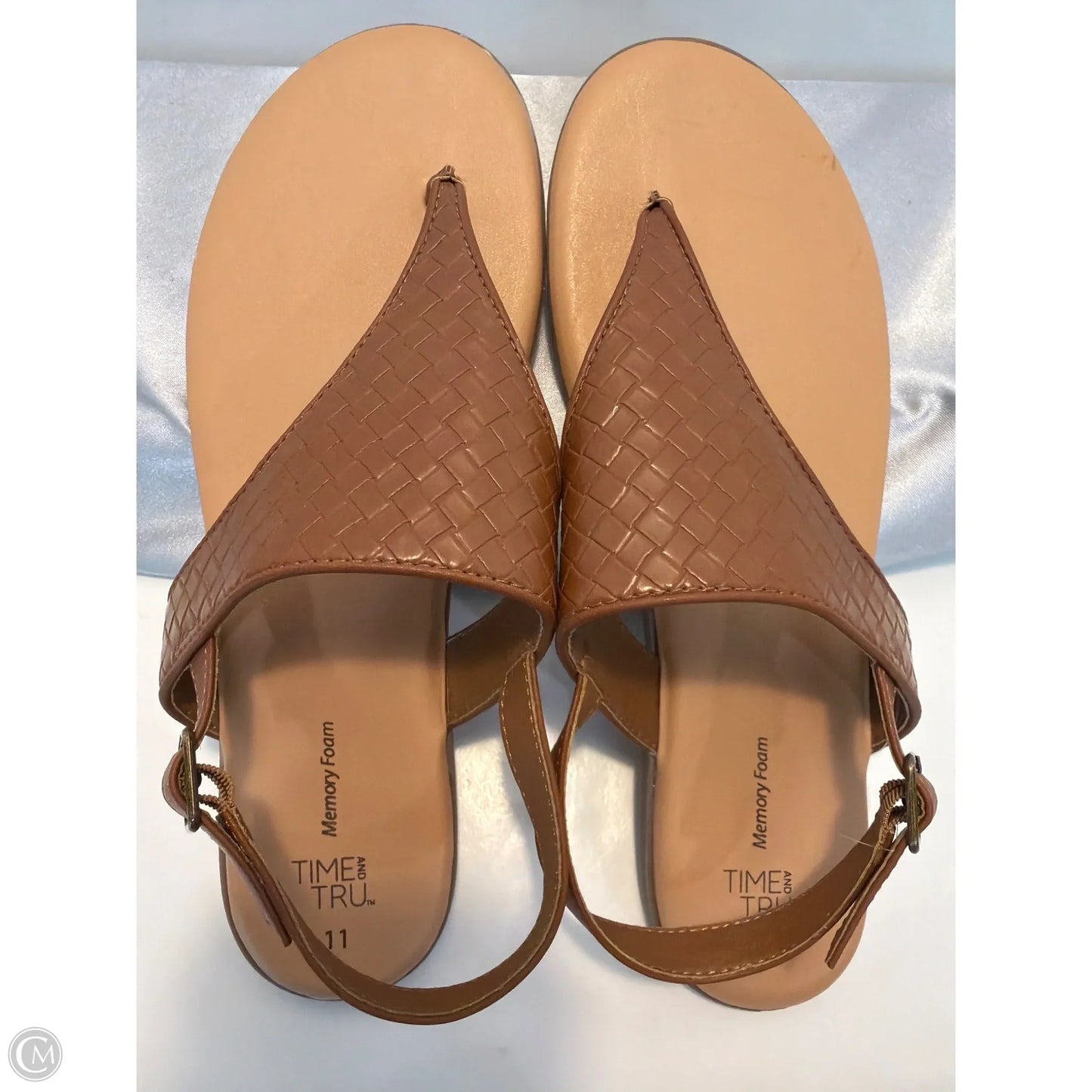 Sandals Flats By Time And Tru In Brown, Size: 11