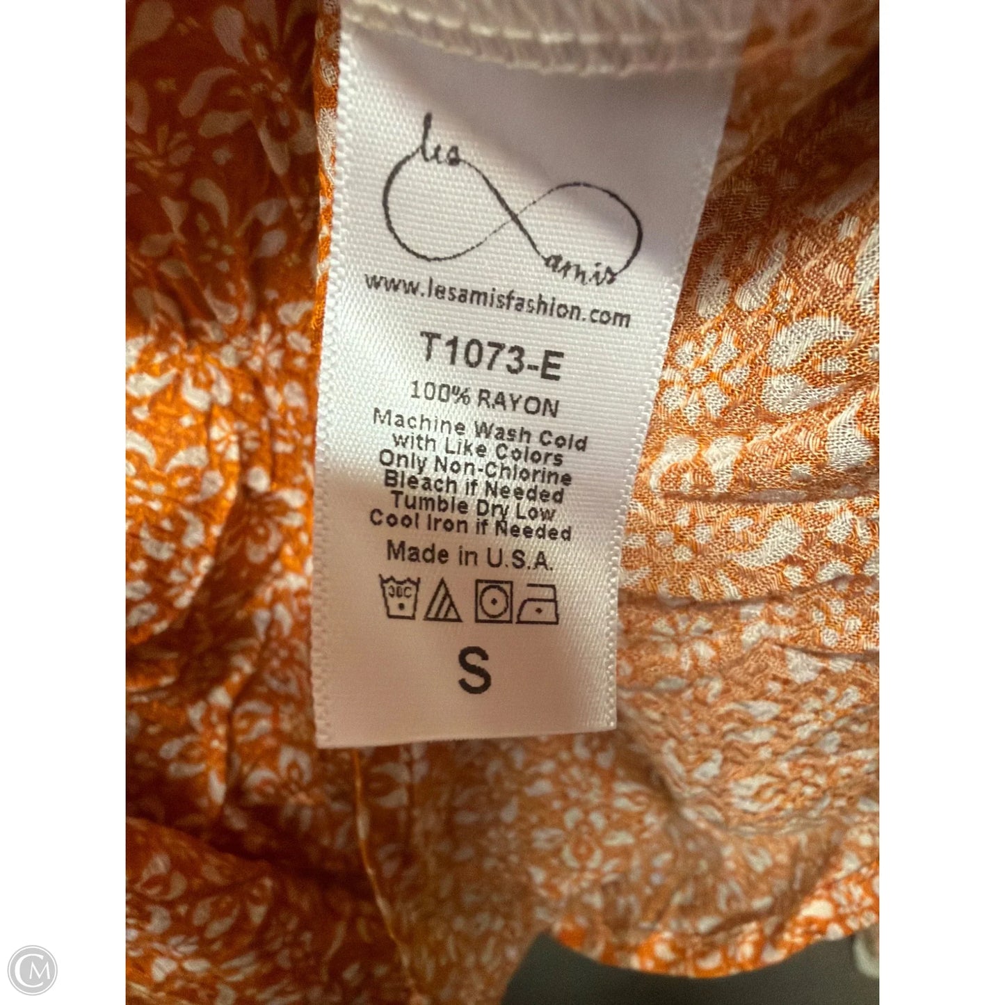 Top Long Sleeve By Les Amis In Orange, Size: S
