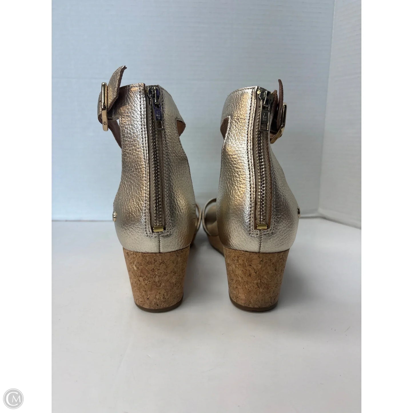 Sandals Designer By Ugg In Gold, Size: 9.5