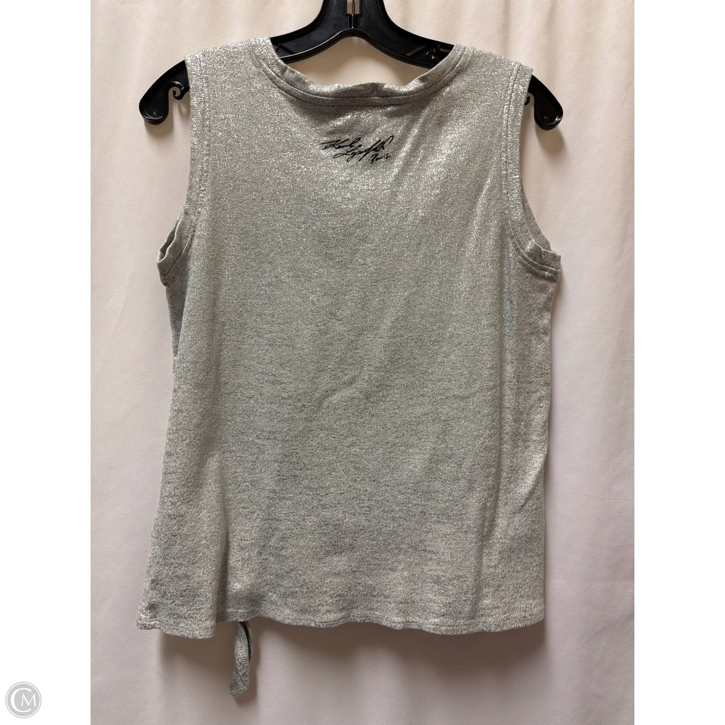 Top Sleeveless Designer By Karl Lagerfeld In Silver, Size: S