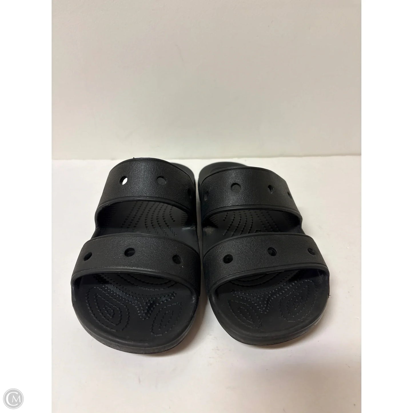 Sandals Flats By Crocs In Black, Size: 8