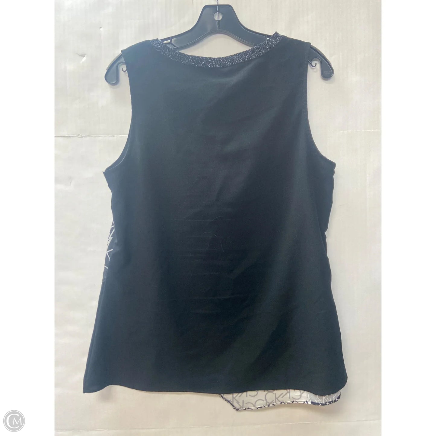 Top Sleeveless By Calvin Klein In Black & White, Size: L