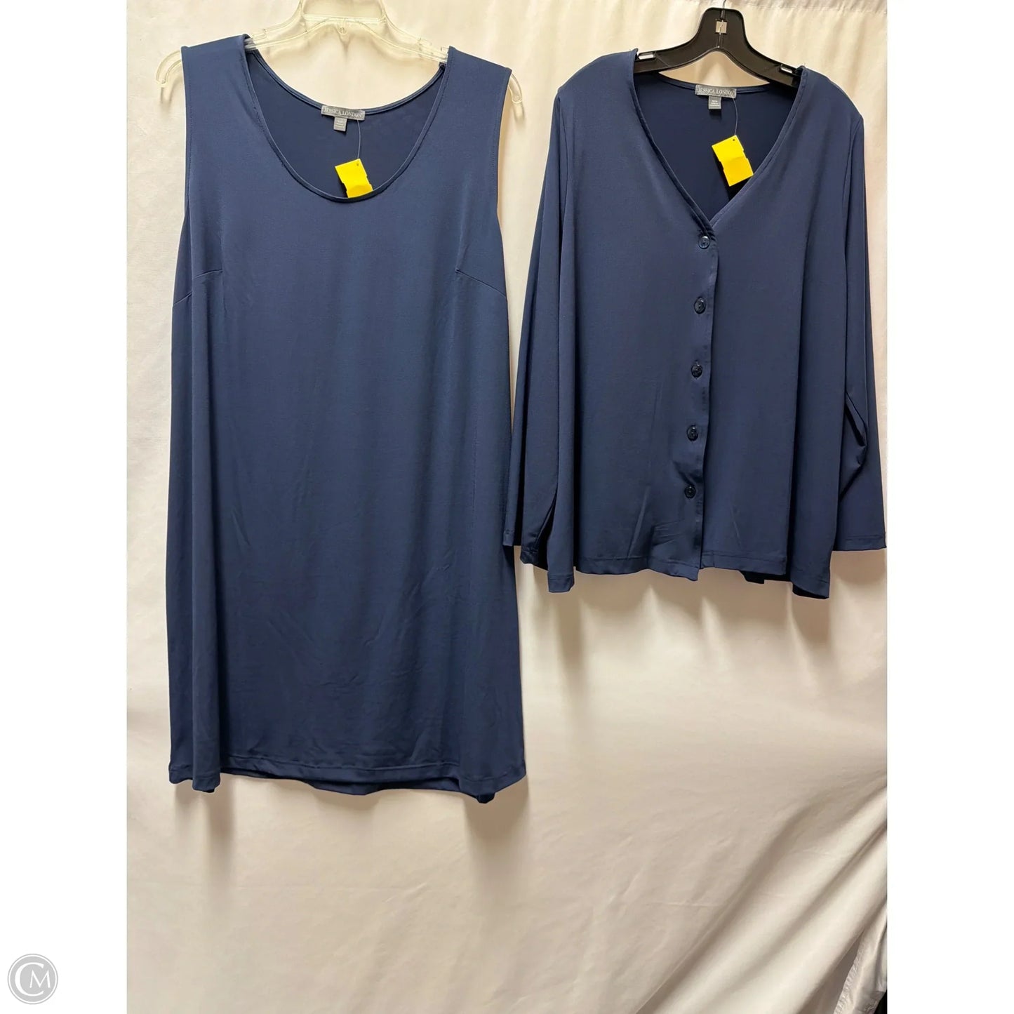 Dress Set 2pc By Jessica London In Navy, Size: 1x