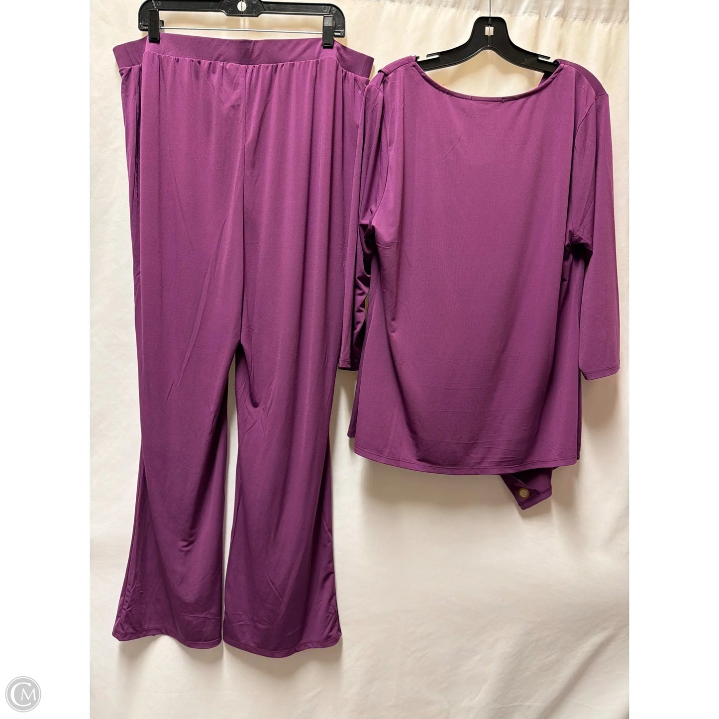 Pants Set 2pc By Clothes Mentor In Purple, Size: 1x
