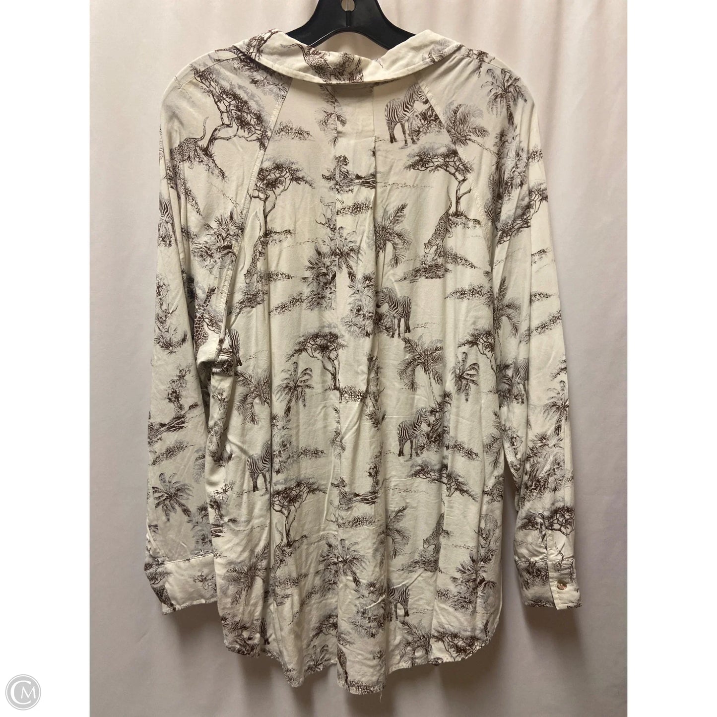 Top Long Sleeve By Chenault In Cream, Size: Xl