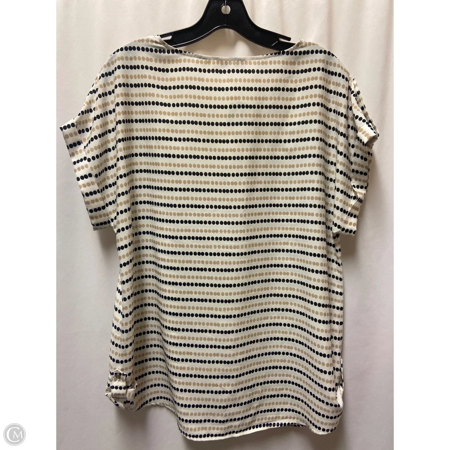 Top Short Sleeve By Calvin Klein In Tan, Size: L
