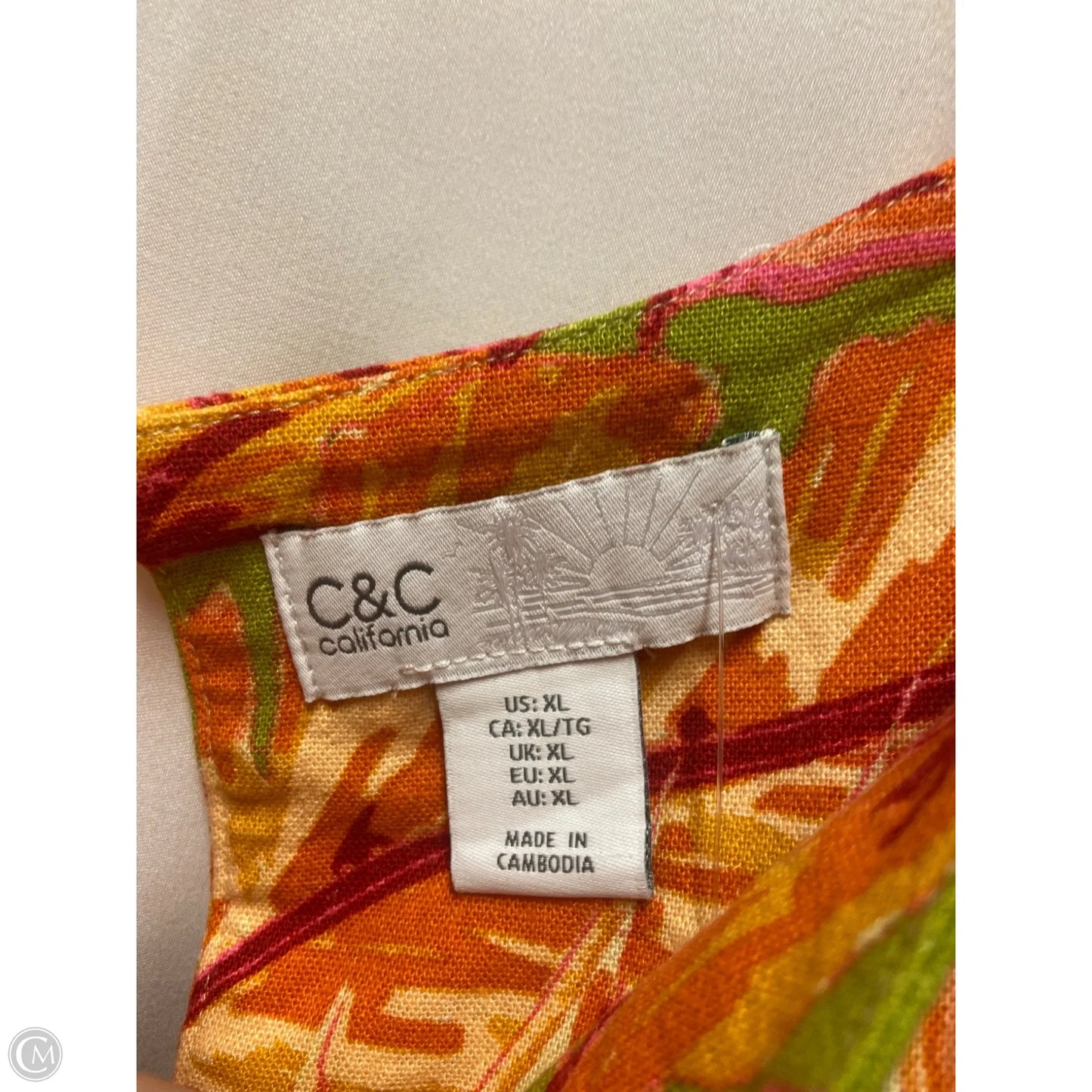 Dress Casual Midi By C And C In Orange, Size: Xl
