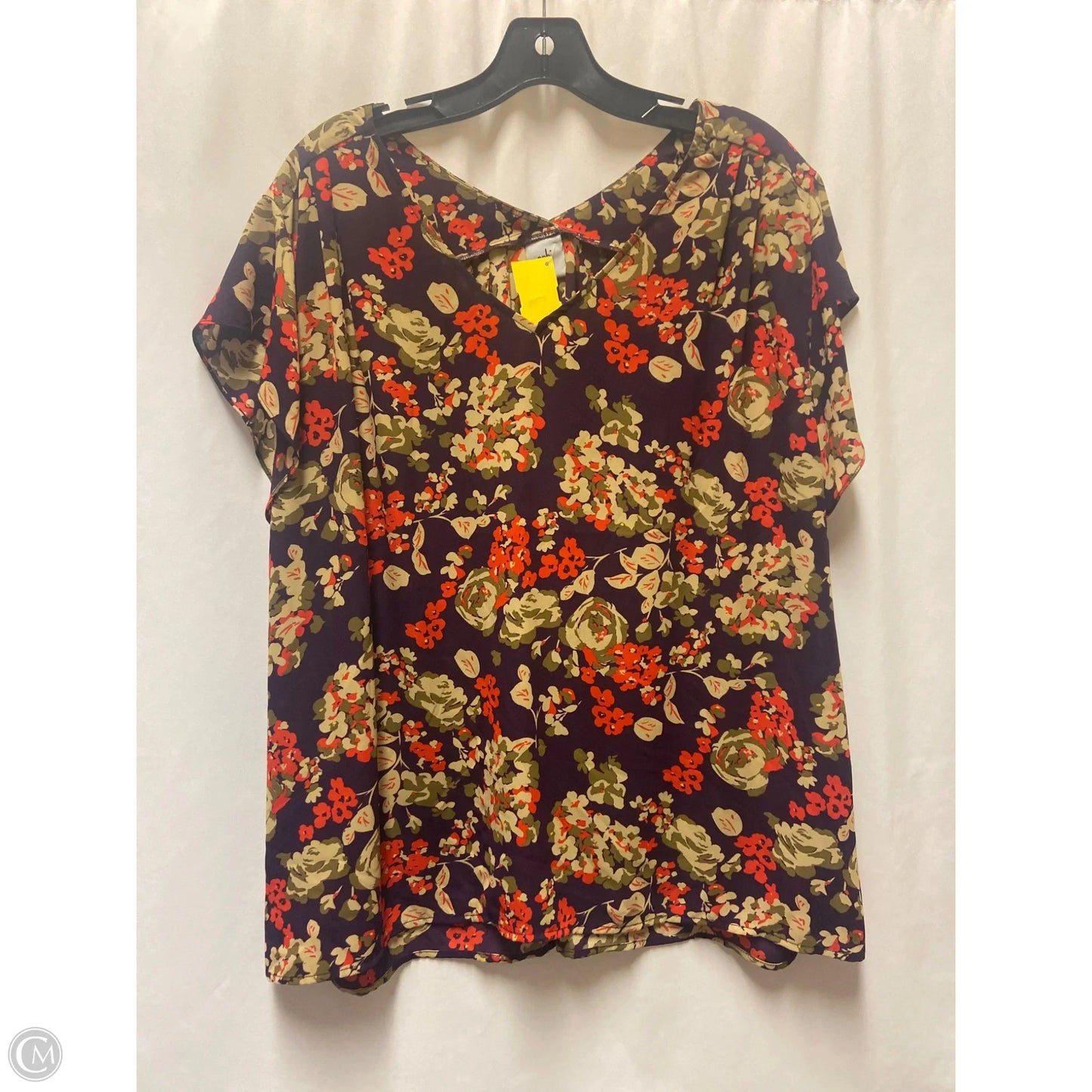 Top Short Sleeve By Cabi In Purple, Size: Xxl
