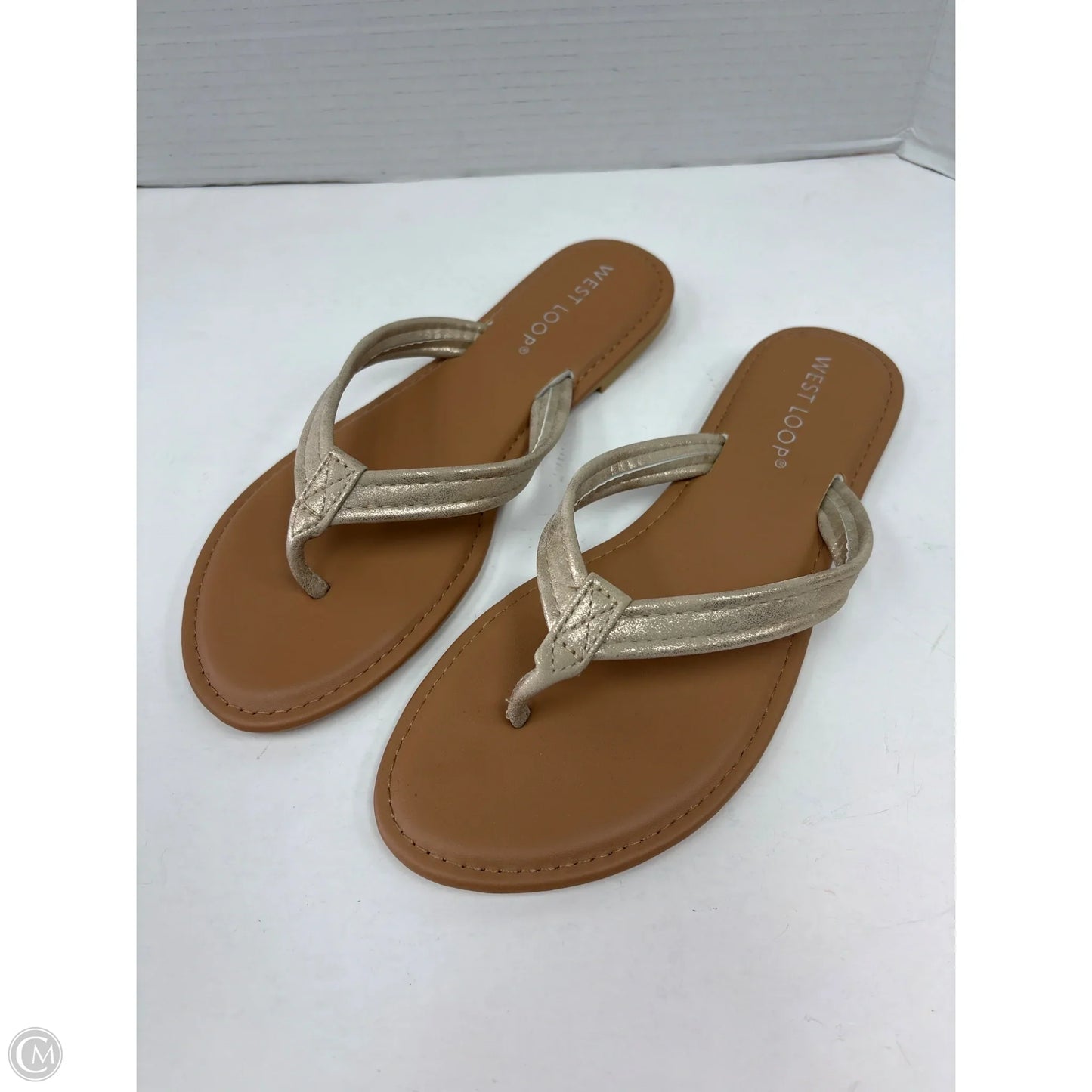 Sandals Flats By West Loop In Gold, Size: 7