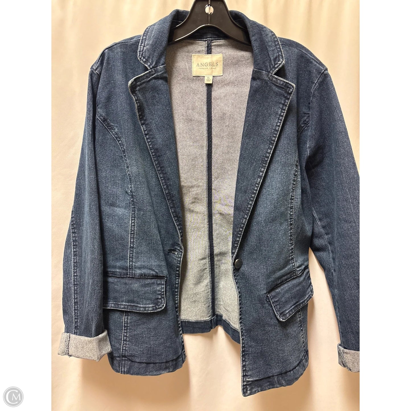 Jacket Denim By Angels In Blue Denim, Size: Xl