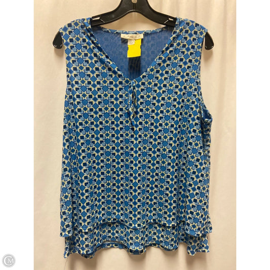 Top Sleeveless By Emaline In Blue, Size: L