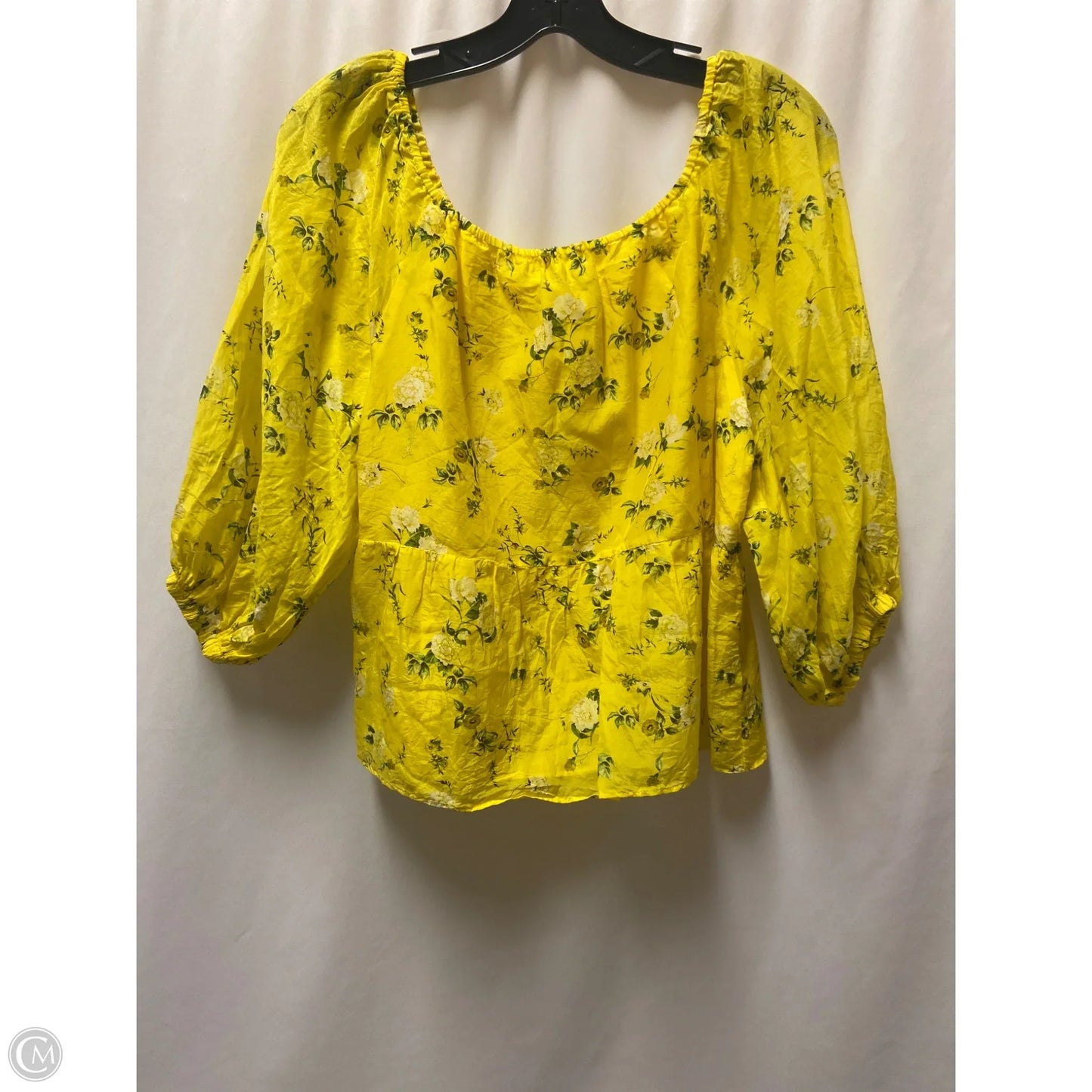 Top Long Sleeve Designer By Alice + Olivia In Yellow, Size: L
