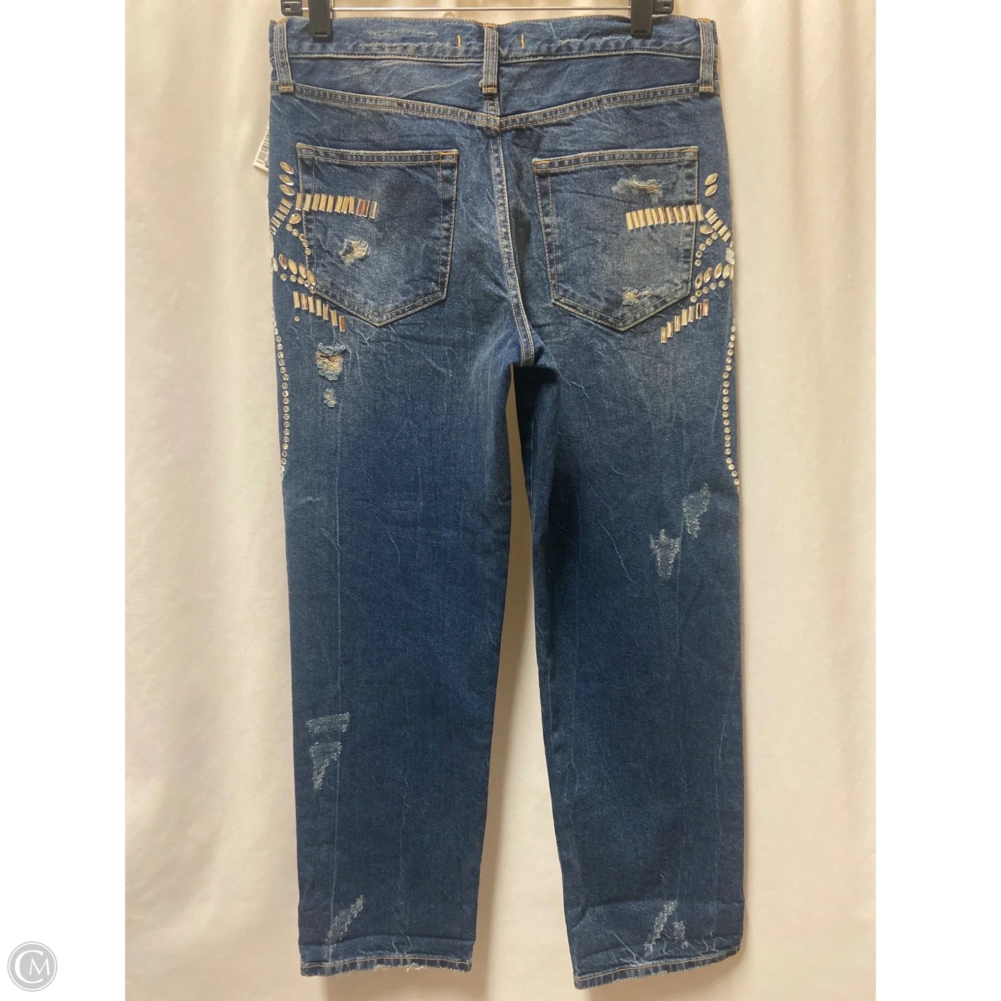 Jeans Straight By Free People In Blue Denim, Size: 6
