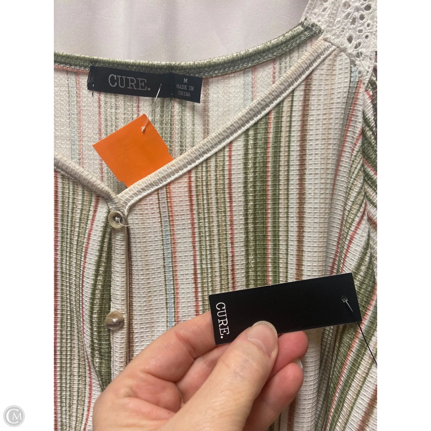 Top Short Sleeve By Cure In Tan, Size: M