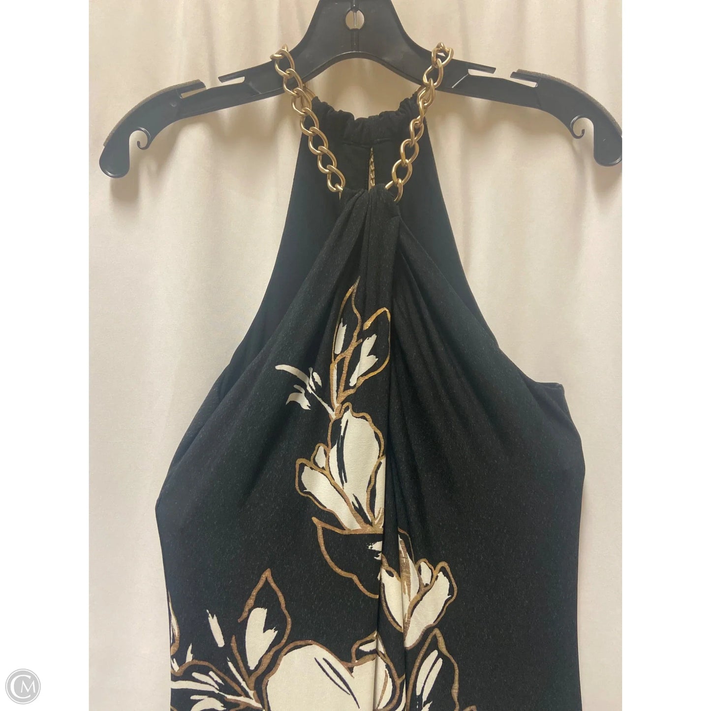 Dress Casual Maxi By Tommy Bahama In Black & Gold, Size: S