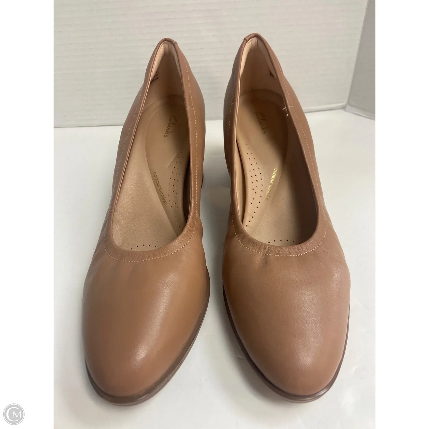 Shoes Heels Block By Clarks In Brown, Size: 9.5