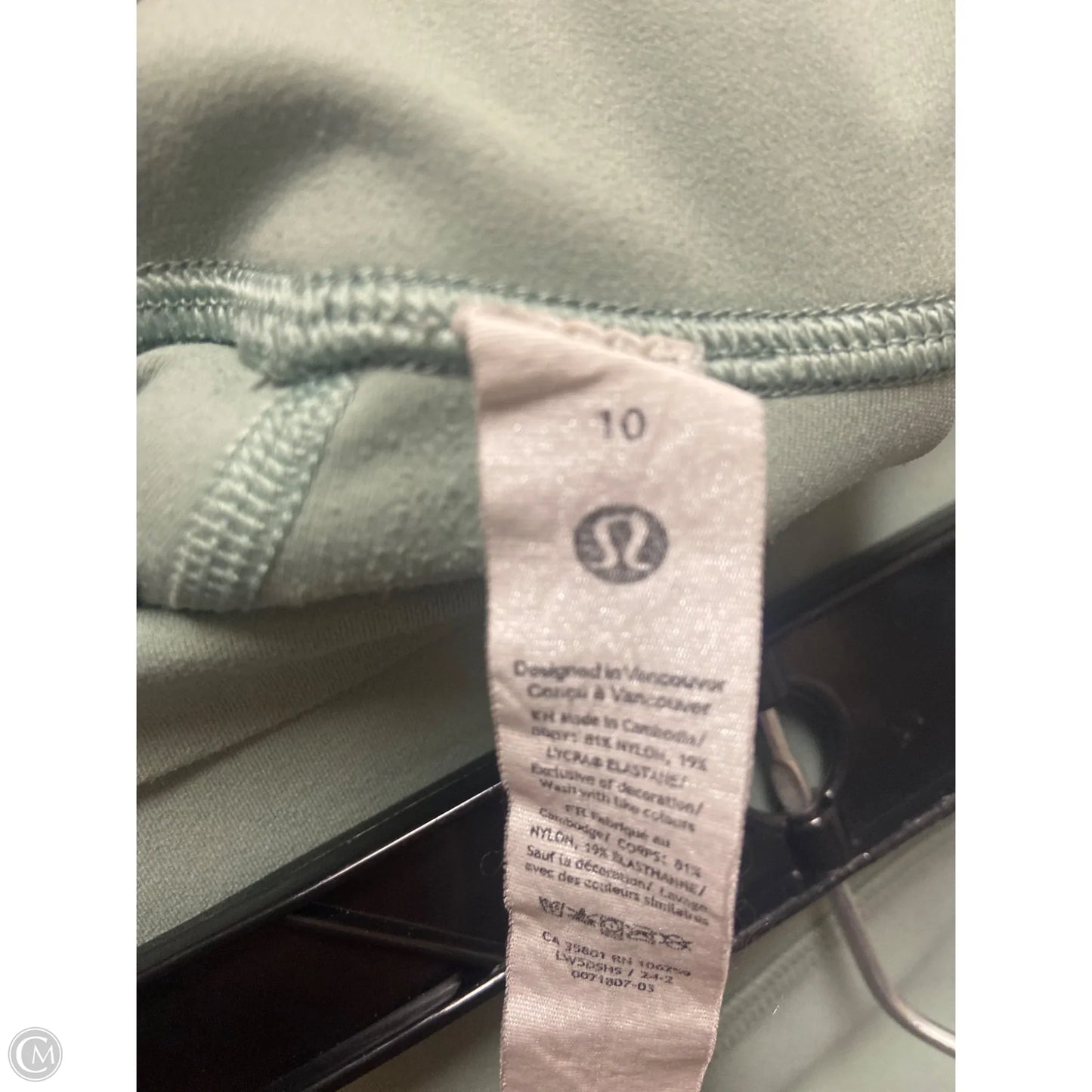 Athletic Leggings By Lululemon In Green, Size: 10