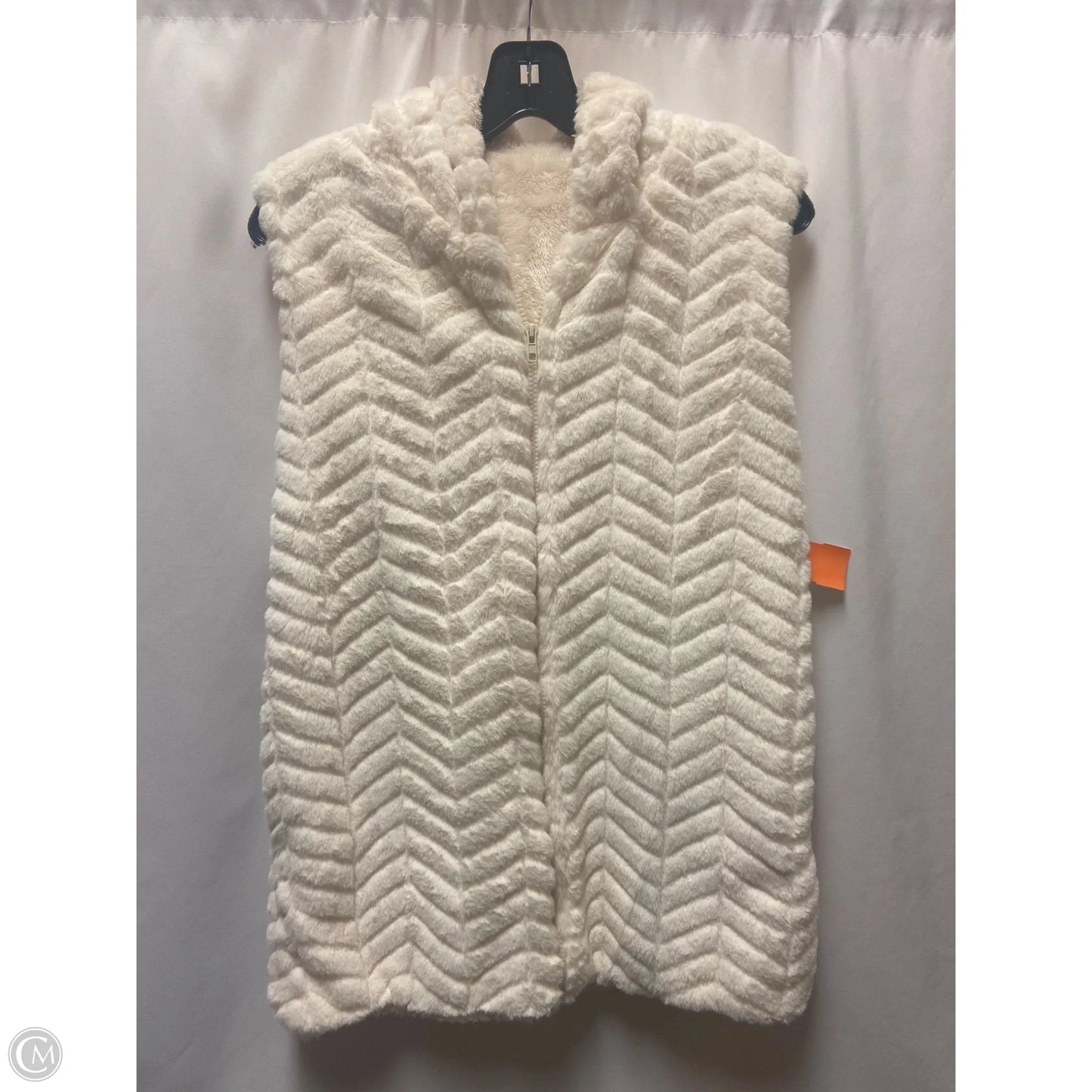 Vest Faux Fur & Sherpa By Clothes Mentor In Cream, Size: L