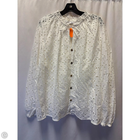 Top Long Sleeve By Nine West In White, Size: Xxl