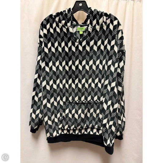 Sweatshirt Hoodie By Vera Bradley In Black & White, Size: L