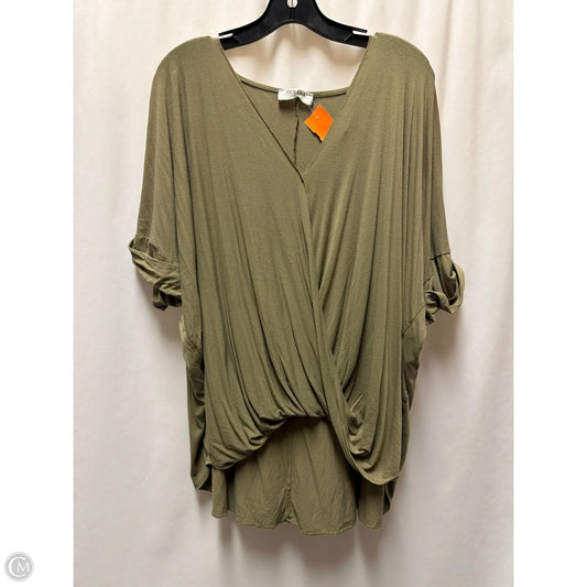 Top Short Sleeve By Zenana In Green, Size: 3x