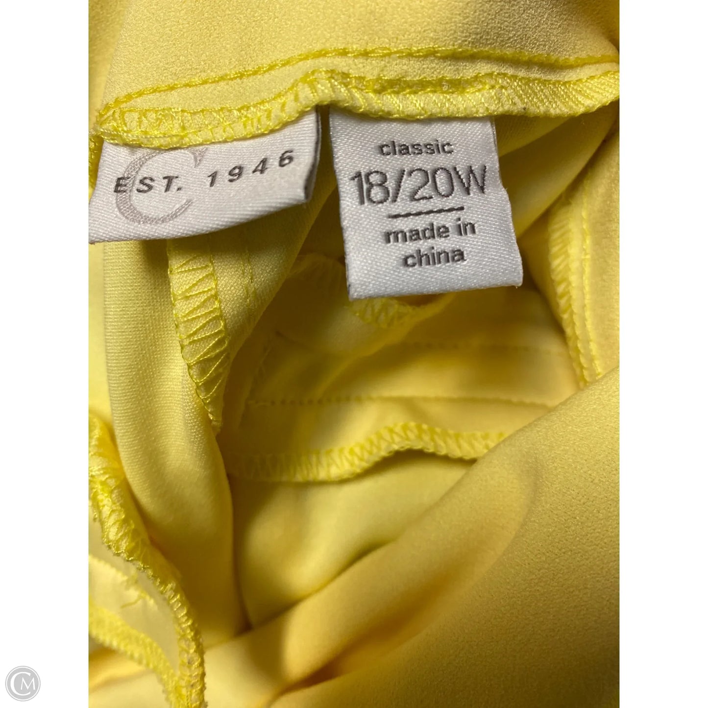 Pants Dress By Clothes Mentor In Yellow, Size: 20