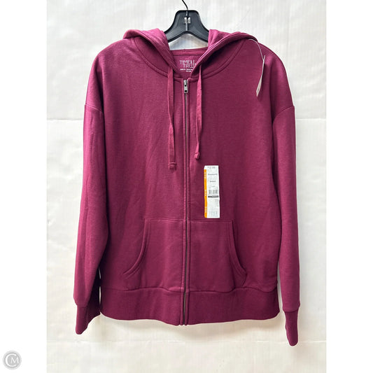 Sweatshirt Hoodie By Time And Tru In Maroon, Size: M