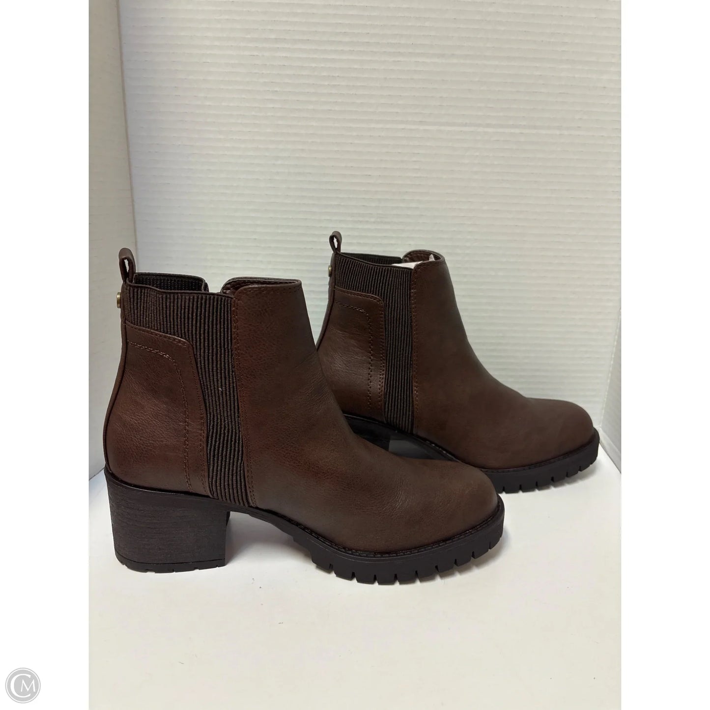 Boots Ankle Heels By Clothes Mentor In Brown, Size: 9