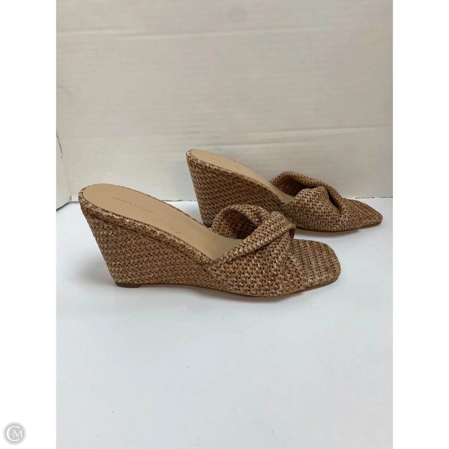 Sandals Heels Wedge By Ann Taylor In Tan, Size: 10
