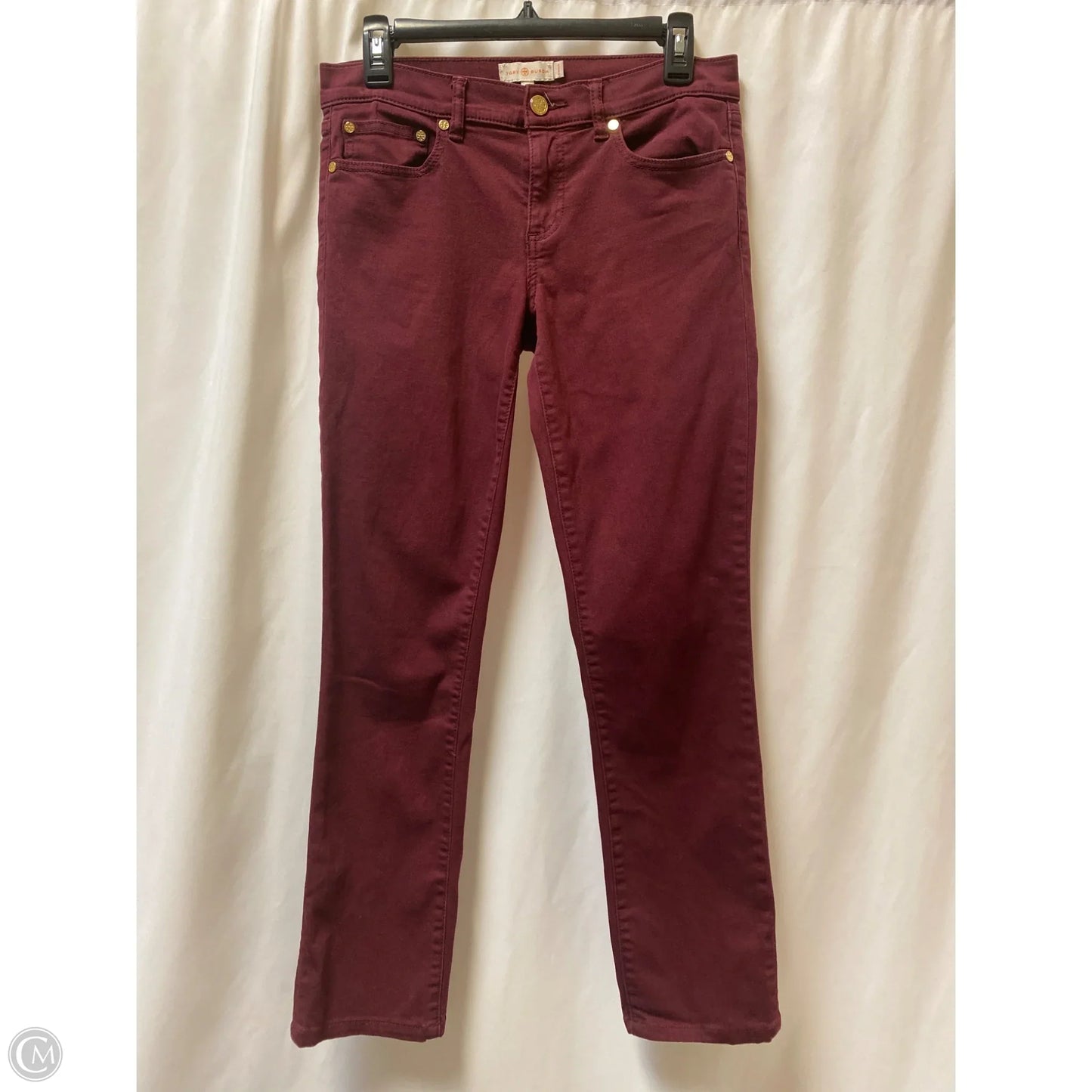 Pants Designer By Tory Burch In Maroon, Size: 28