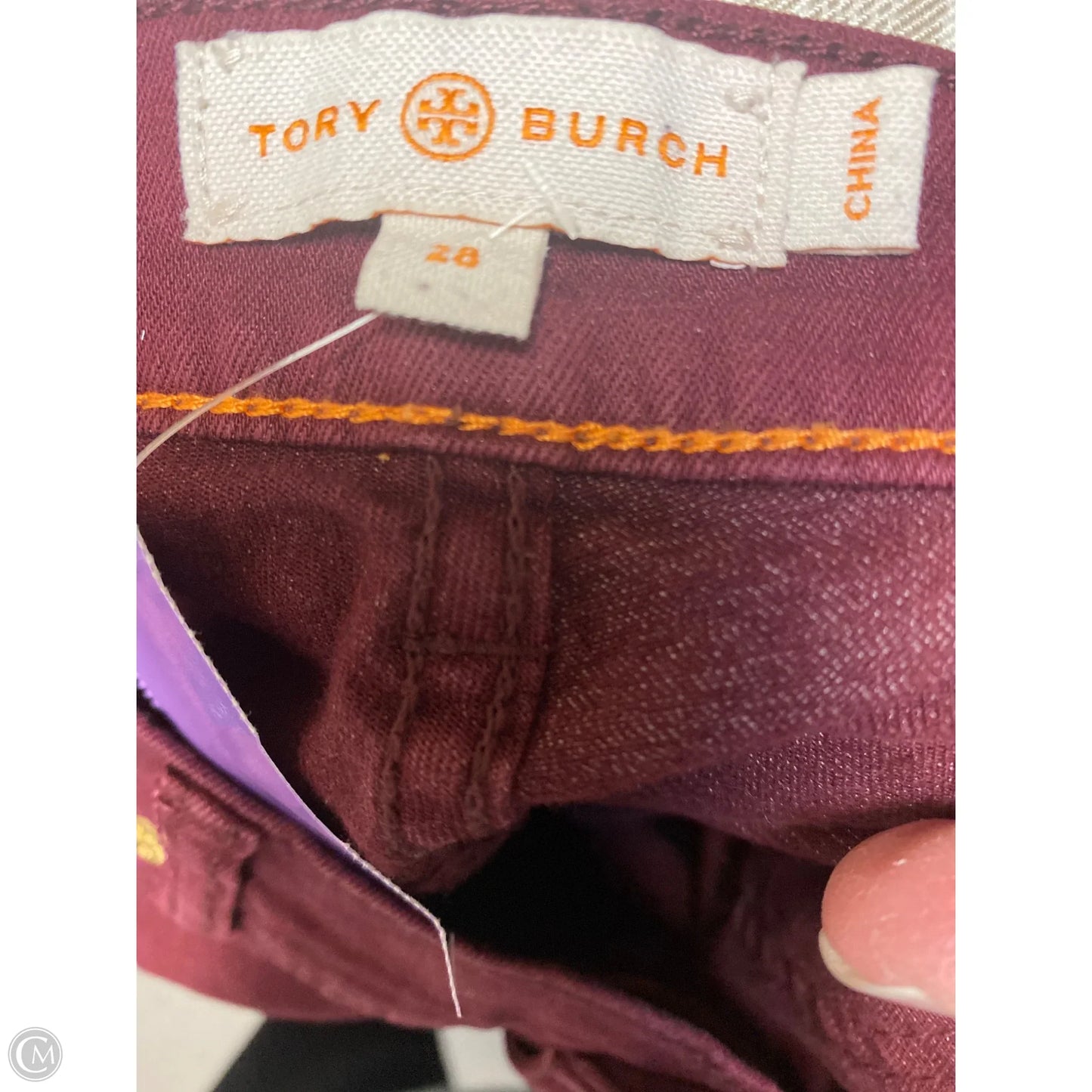 Pants Designer By Tory Burch In Maroon, Size: 28