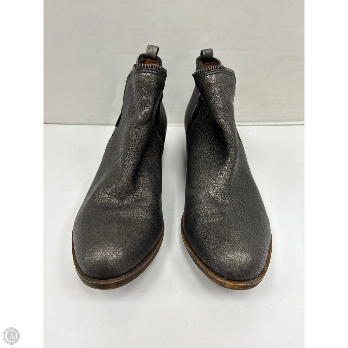 Boots Ankle Heels By Lucky Brand In Grey, Size: 10.5