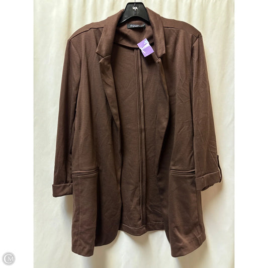 Blazer By Clothes Mentor In Brown, Size: Xl