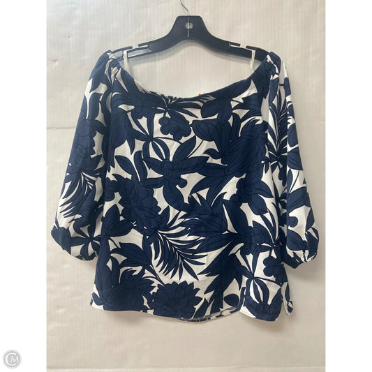 Top Long Sleeve By Ann Taylor In Navy, Size: S