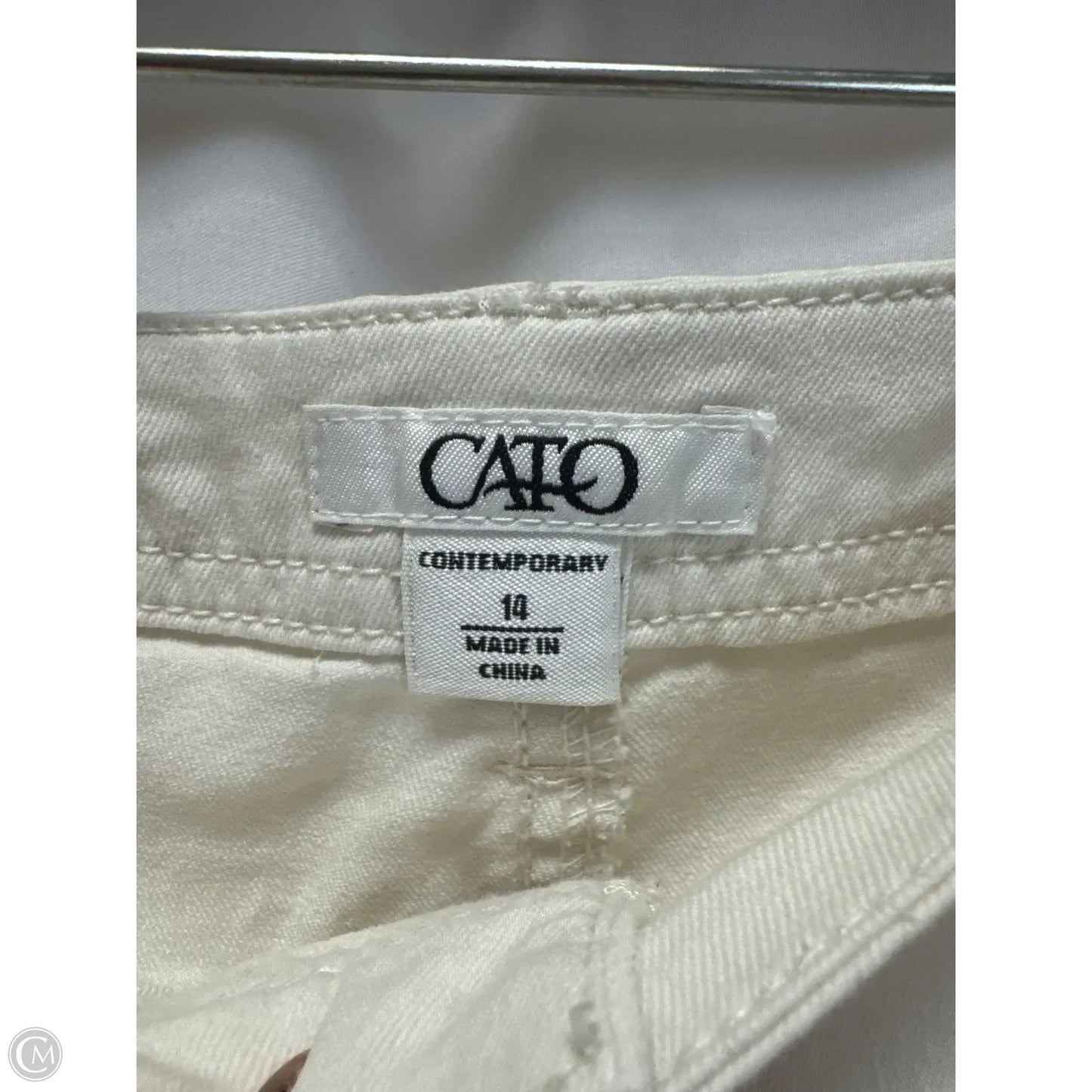 Jeans Straight By Cato In White Denim, Size: 14