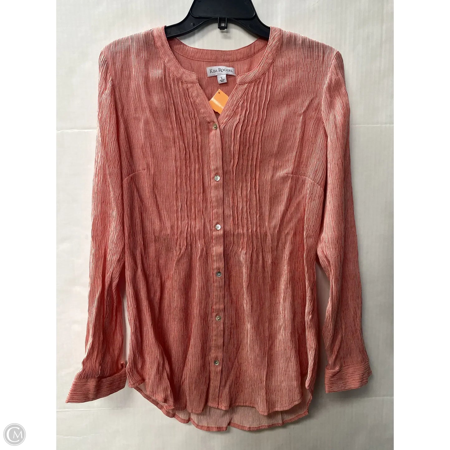 Top Long Sleeve By Kim Rogers In Red, Size: L