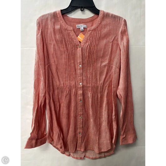 Top Long Sleeve By Kim Rogers In Red, Size: L