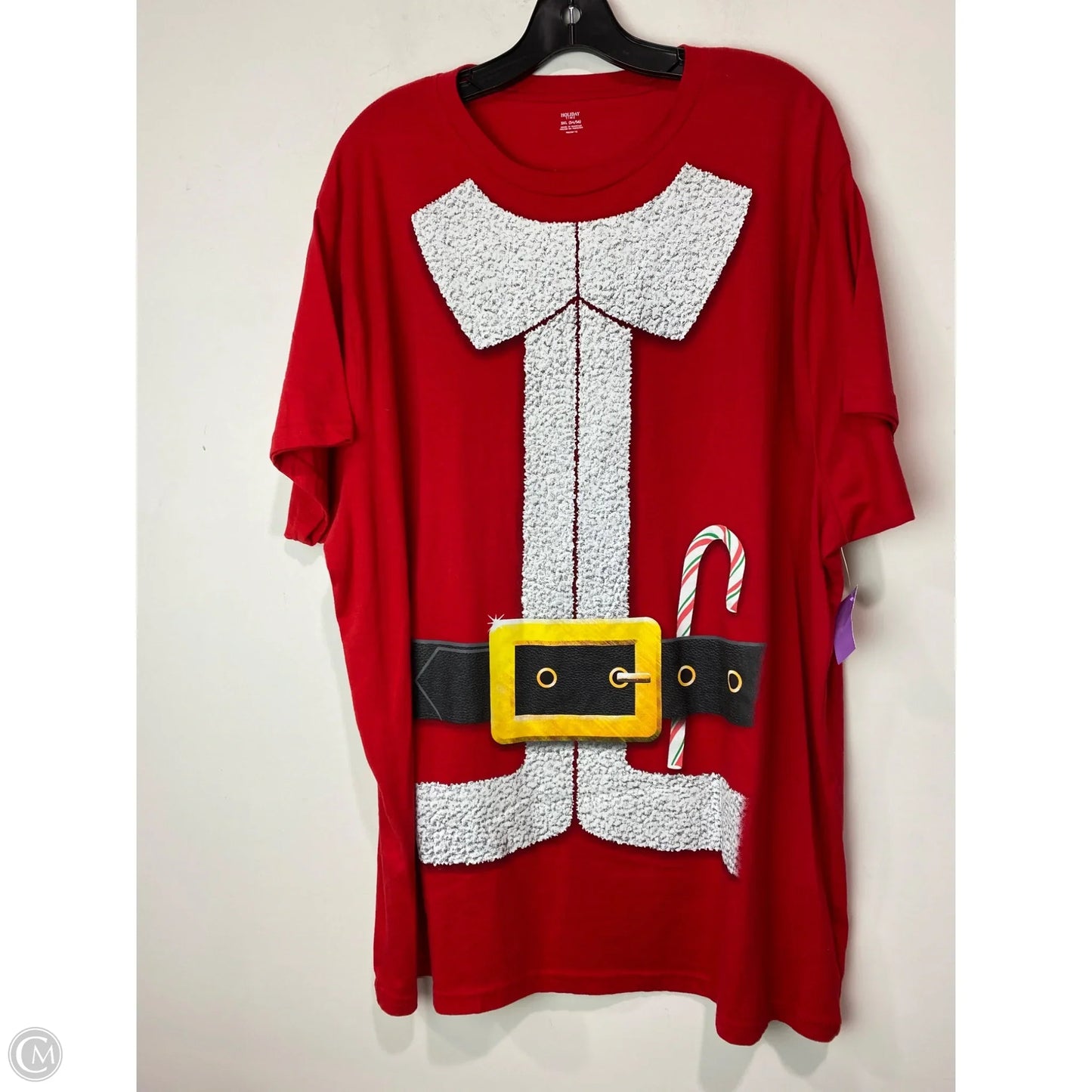 Top Short Sleeve By Holiday Time In Red, Size: 3x
