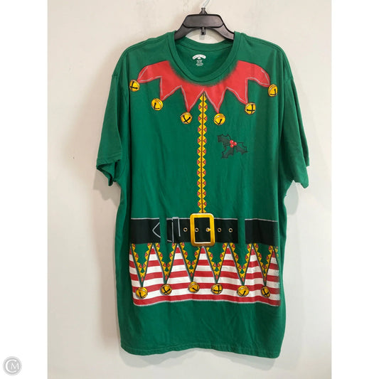 Top Short Sleeve By Holiday Time In Green, Size: 2x
