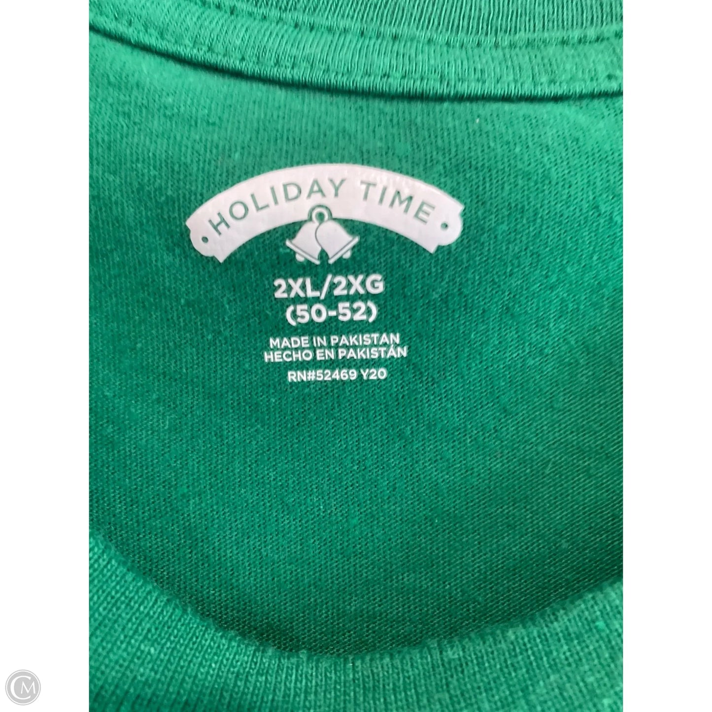 Top Short Sleeve By Holiday Time In Green, Size: 2x