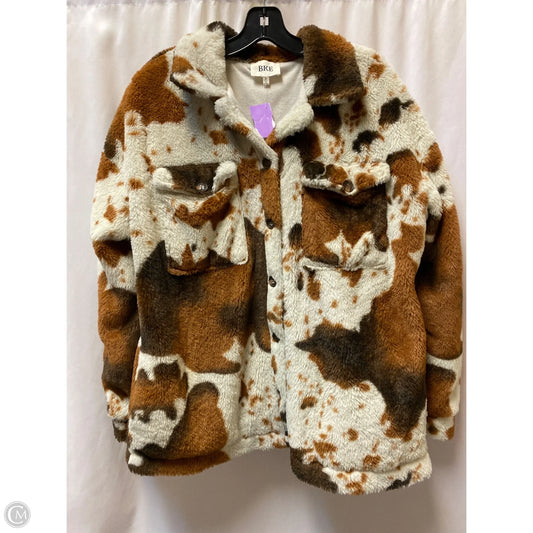 Coat Wool By Bke In Animal Print, Size: L