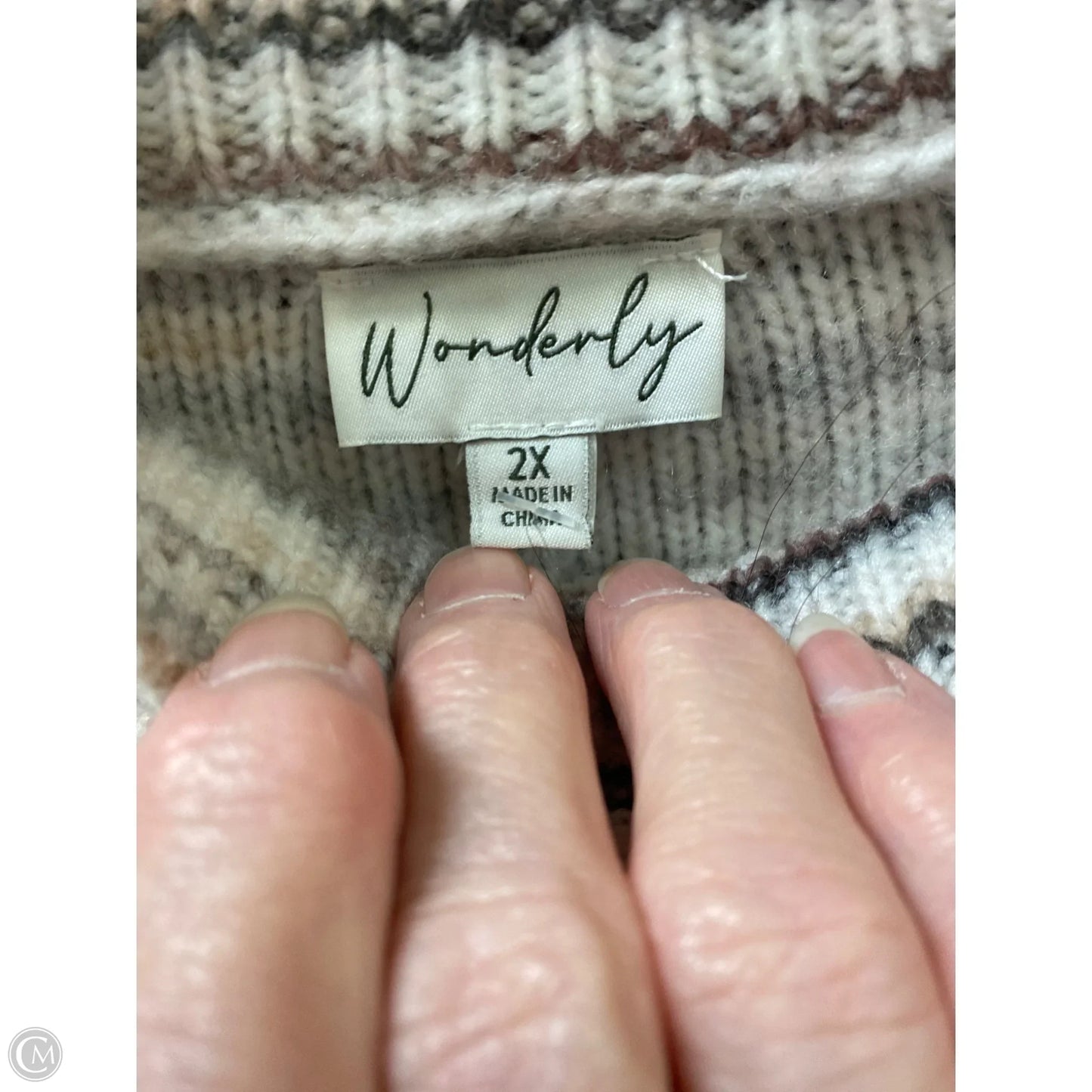 Sweater By Wonderly In White, Size: 2x