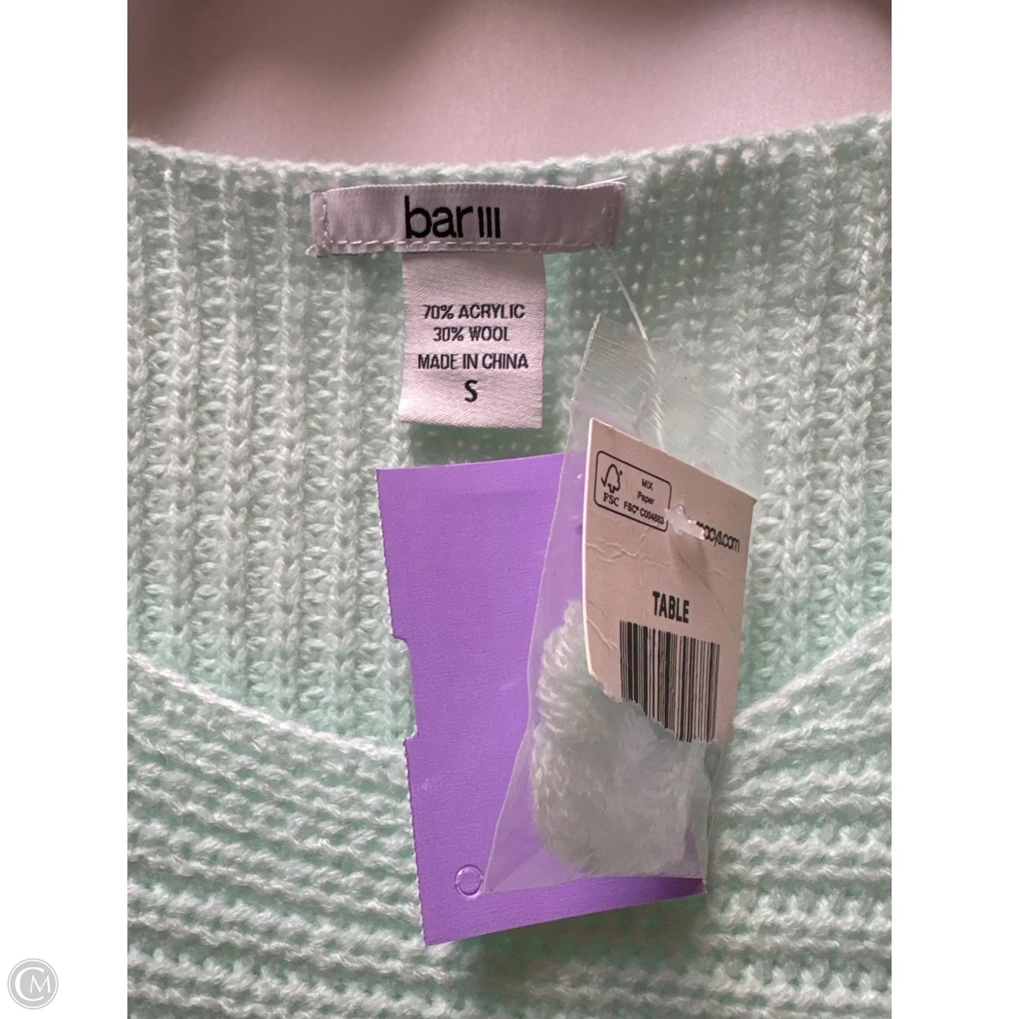 Sweater By Bar Iii In Teal, Size: S