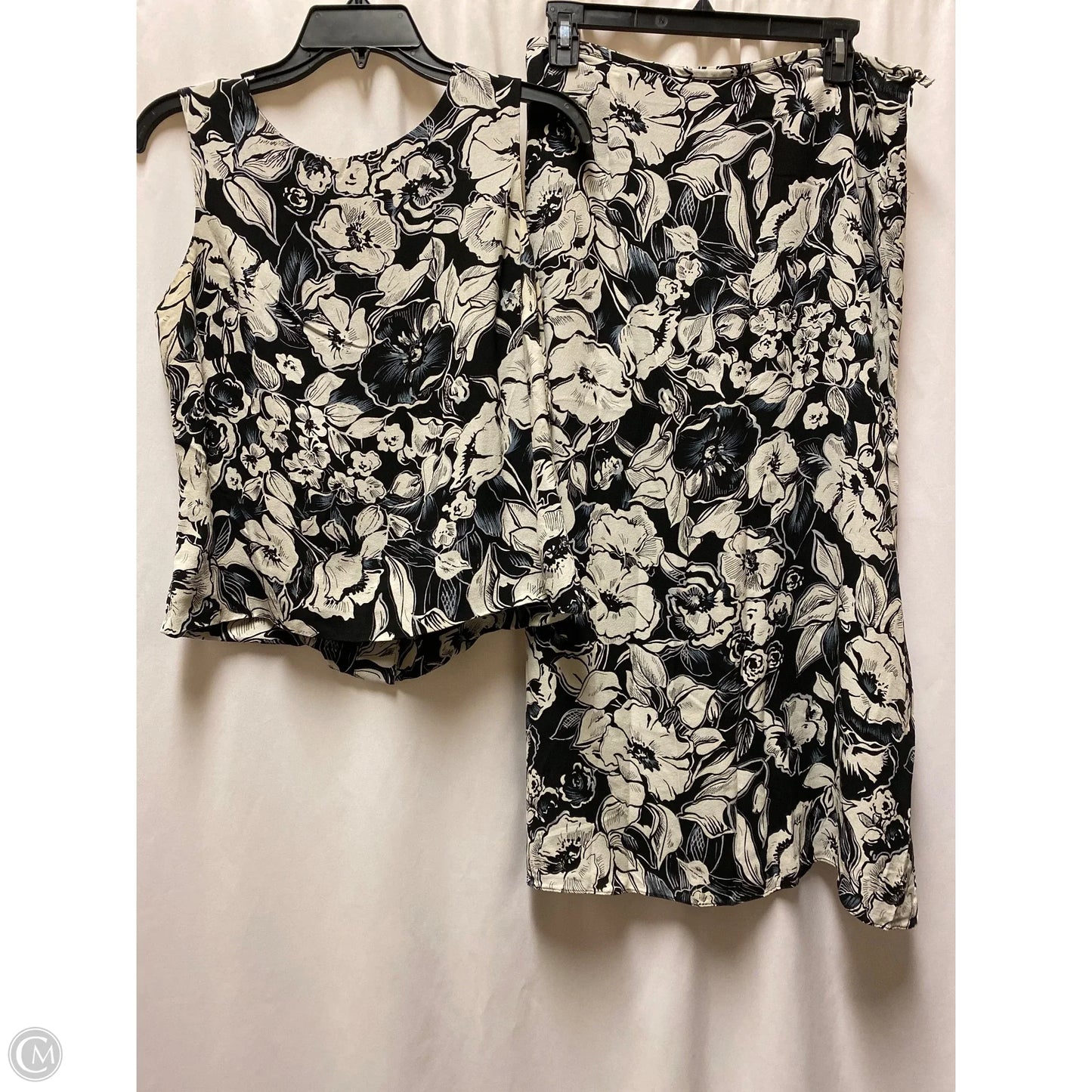 Top 2pc Sleeveless By Charter Club In Black & White, Size: 12p