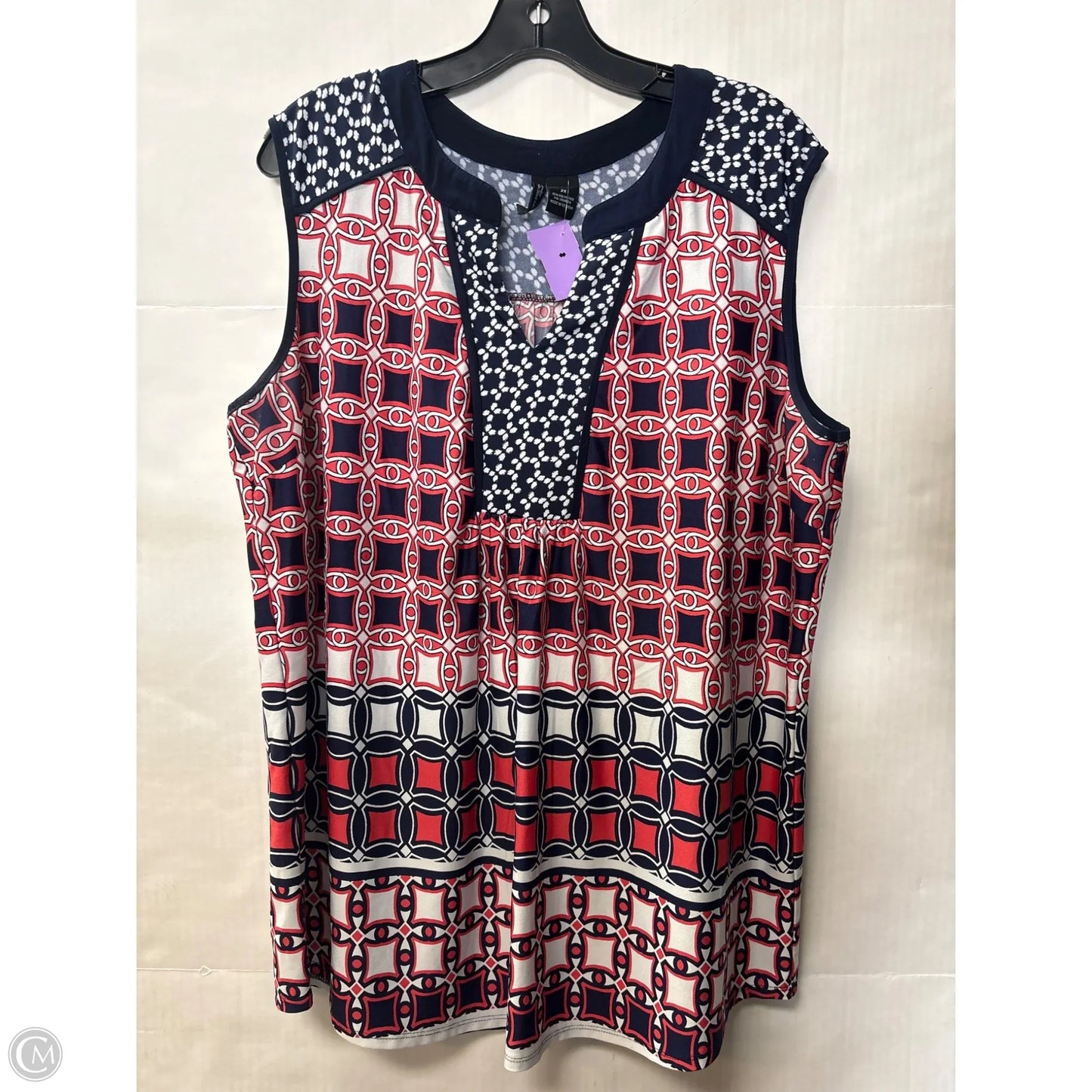 Top Sleeveless By New Directions In Navy, Size: 2x
