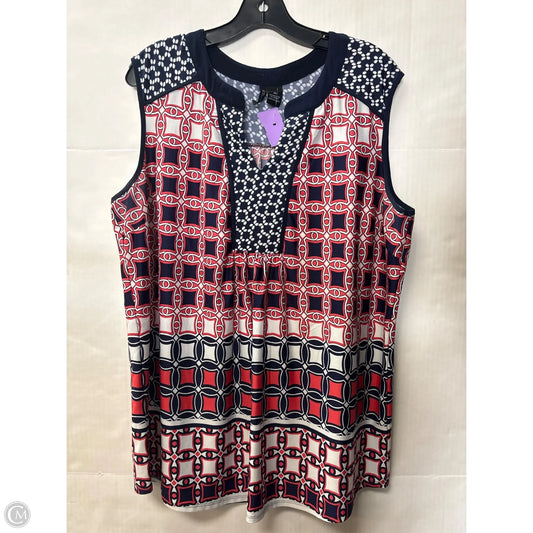 Top Sleeveless By New Directions In Navy, Size: 2x