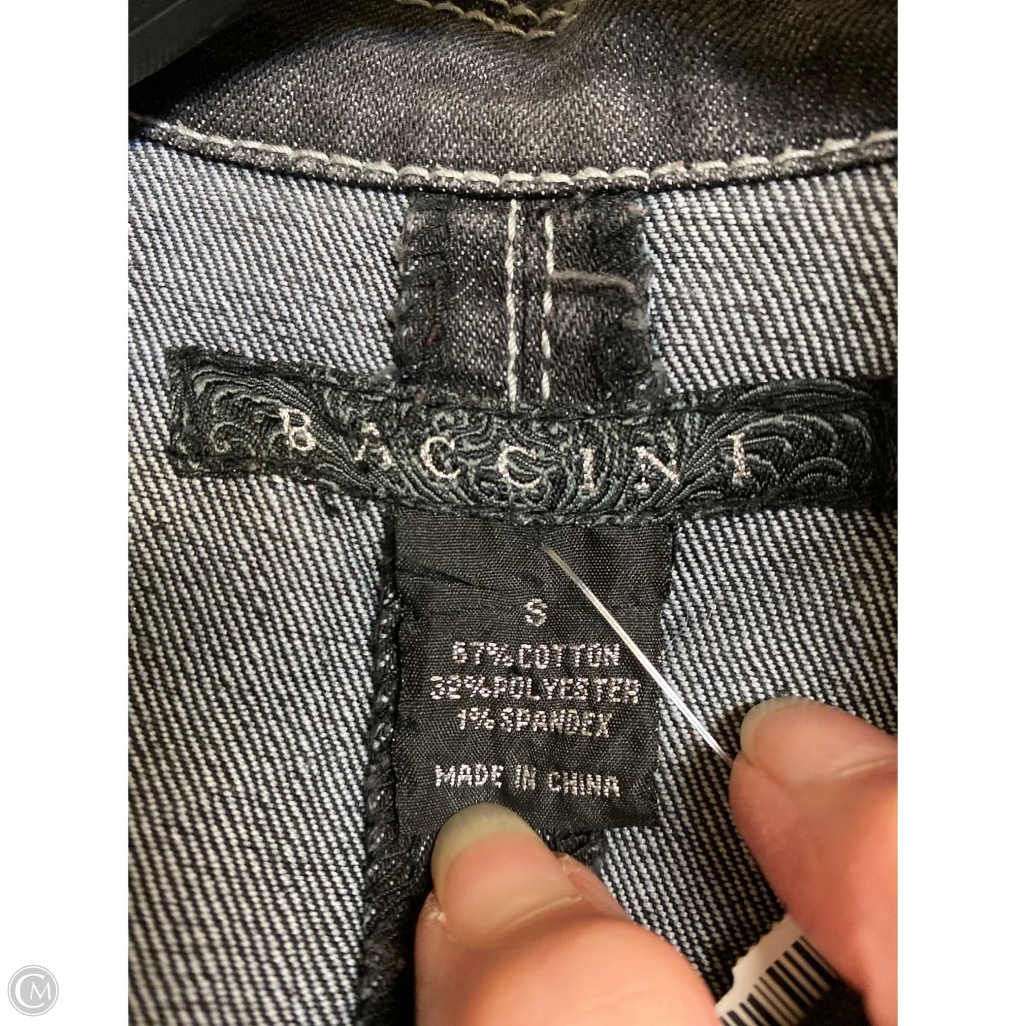 Jacket Denim By Baccini In Black, Size: S